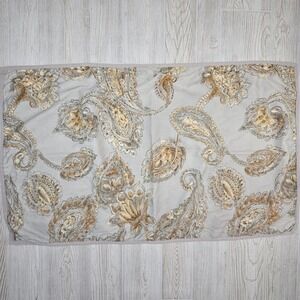 Set of 2 Chaps Home King Cold Spring Paisley Pillow Sham Grey Gold 100%‎ Cotton